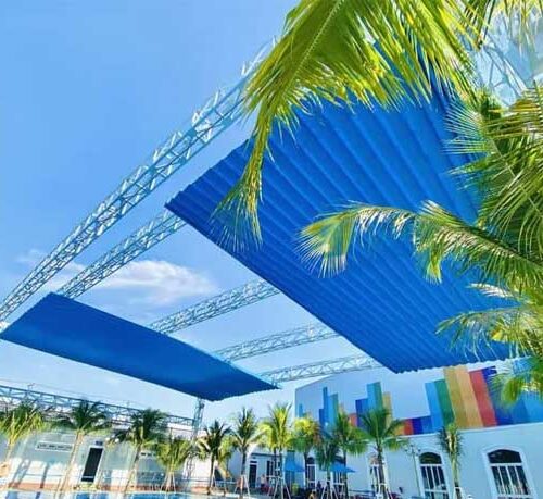 Mái Che Xếp Lượn Sóng Cho Hồ Bơi