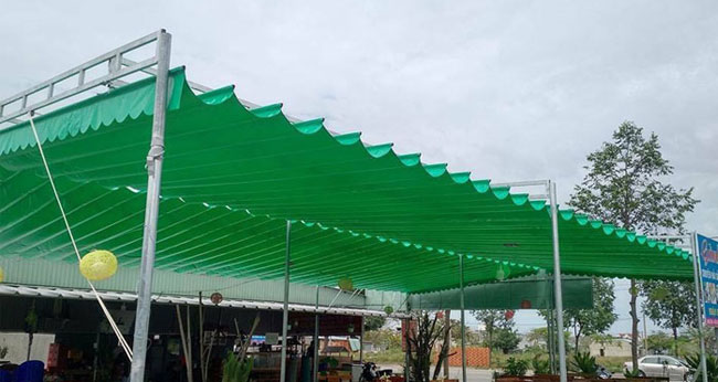 Bạt Mái Xếp Di Động Xanh Lá